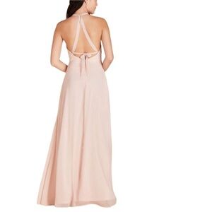 Birdy Grey MONI Bridesmaid CONVERTIBLE Chiffon Pocket Dress Pale Blush Pink M
